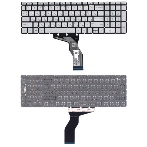Клавиатура для ноутбука HP 15-BW 250 G6 серебристая с подсветкой