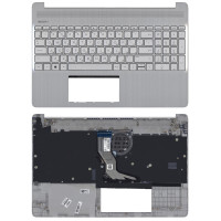 Клавиатура для ноутбука HP 15s-eq1006u светло-серый топкейс