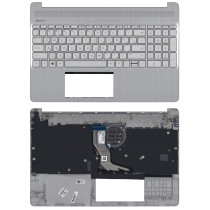 Клавиатура для ноутбука HP 15s-eq1006u светло-серый топкейс
