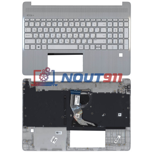 Клавиатура для ноутбука HP 15S-EQ 15S-FQ топкейс серебристый FPR