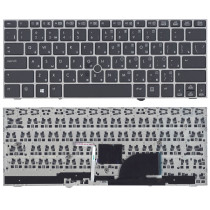 Клавиатура для ноутбука HP Elitebook 2170P черная серая рамка