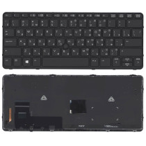 Клавиатура для ноутбука HP EliteBook 720 G1 820 G1 черная с черной рамкой, указателем и подсветкой
