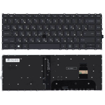 Клавиатура для ноутбука HP Elitebook 745 G7 745 G8 черная с подсветкой, без указателя