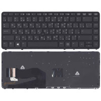 Клавиатура для ноутбука HP EliteBook 840 G1 G2 черная c рамкой с указателем и подсветкой