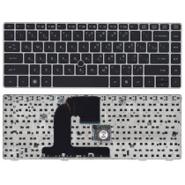Клавиатура для ноутбука HP EliteBook 8460P ProBook 6460B 6465B черная c черной рамкой и указателем