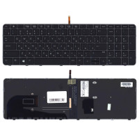 Клавиатура для ноутбука HP Elitebook 850 G3 850 G4 черная с черной рамкой и подсветкой