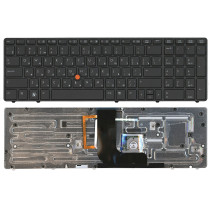 Клавиатура для ноутбука HP EliteBook 8560W темно-серая с подсветкой