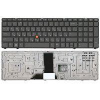 Клавиатура для ноутбука HP EliteBook 8770W темно-серая без рамки