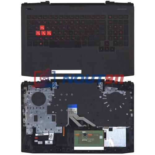 Клавиатура для ноутбука HP Omen 15-CE черная с подсветкой, Топкейс