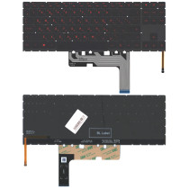 Клавиатура для ноутбука HP Omen 15-ek черная с красной подсветкой