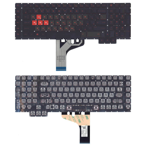 Клавиатура для ноутбука HP Omen 17-AN черная с подсветкой