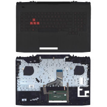 Клавиатура для ноутбука HP Omen 17-AN топкейс красный шрифт (7.4x5.0)