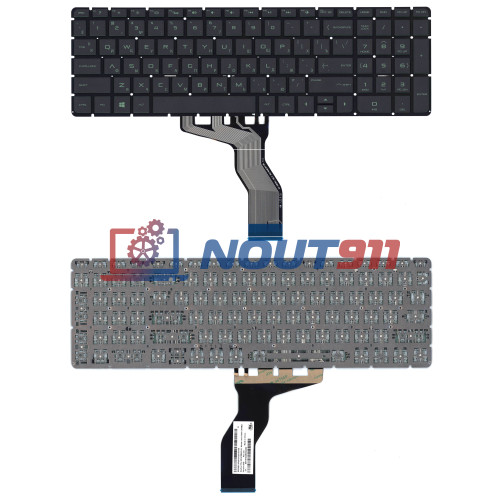 Клавиатура для ноутбука HP Pavilion 15-ab 15-ab000 15-cb 15z-ab100 черная с зеленой подсветкой
