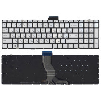 Клавиатура для ноутбука HP Pavilion 15-ab 15-ab000 15-cb 15z-ab100 серебристая с подсветкой