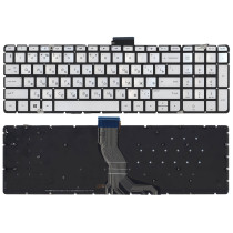 Клавиатура для ноутбука HP Pavilion 15-ab 15-ab000 15-cb 15z-ab100 серебристая с подсветкой