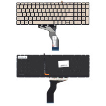 Клавиатура для ноутбука HP Pavilion 15-ab 15-ab000 15z-ab100 золотая с подсветкой