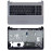 Клавиатура для ноутбука HP Pavilion 250 G4 G5, 255 G4, 15-af серебристая топ-панель