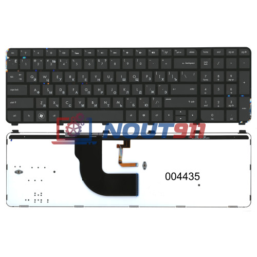 Клавиатура для ноутбука HP Pavilion dv7-7000 черная с подсветкой с черной рамкой