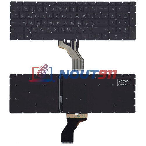 Клавиатура для ноутбука HP Pavilion Gaming 16-a (NSK-XDHBQ) черная с подсветкой