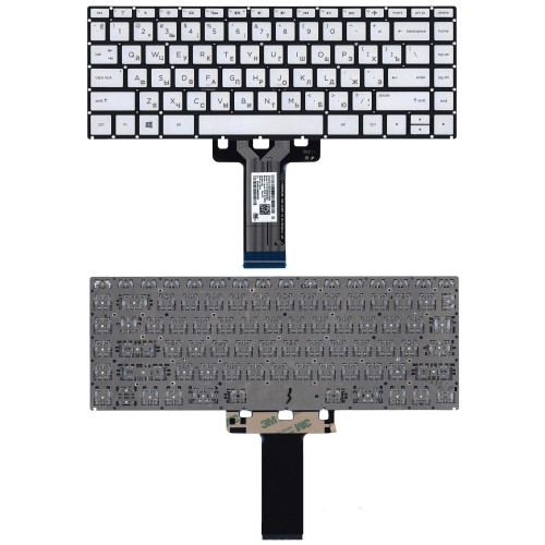 Клавиатура для ноутбука HP 14-DK 14-BA серебристая с подсветкой