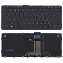 Клавиатура для ноутбука HP Probook X2 612 G1 черная с рамкой и подсветкой