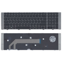 Клавиатура для ноутбука HP ProBook 4740S черная с серой рамкой