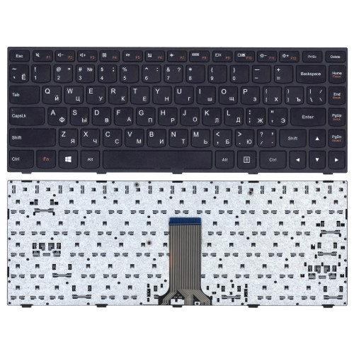 Клавиатура для ноутбука Lenovo Flex 14 G40-30 G40-70 черная с черной рамкой без подсветки