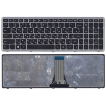 Клавиатура для ноутбука Lenovo Flex 15 черная с серой рамкой