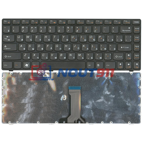 Клавиатура для ноутбука Lenovo G470 черная с черной рамкой