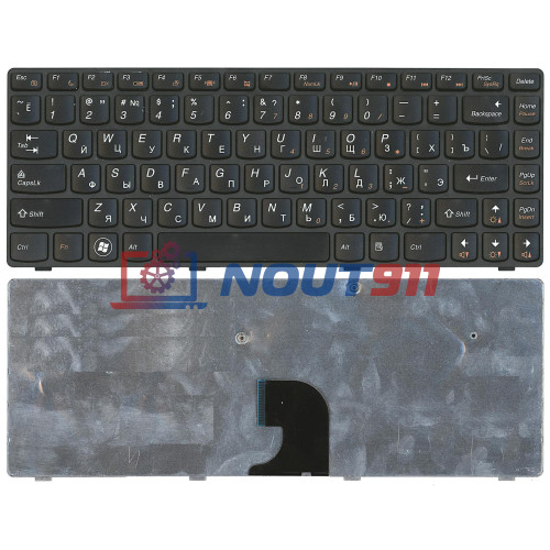 Клавиатура для ноутбука Lenovo IdeaPad G360 черная с черной рамкой