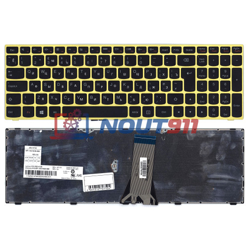 Клавиатура для ноутбука Lenovo IdeaPad G50-70 G50-30 черная с салатовой рамкой