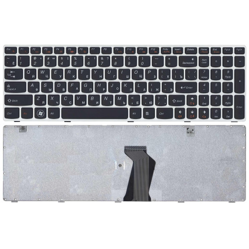 Клавиатура для ноутбука Lenovo Ideapad G580 G585 Z580 Z585 Z780 G780 черная с белой рамкой