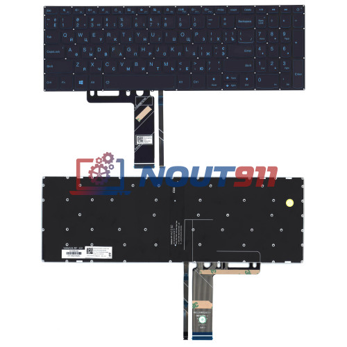 Клавиатура для ноутбука Lenovo IdeaPad L340-15 черная с голубой подсветкой