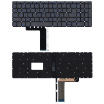 Клавиатура для ноутбука Lenovo IdeaPad L340-15 серая с голубой подсветкой