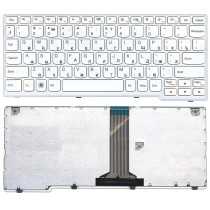 Клавиатура для ноутбука Lenovo IdeaPad S205 белая с белой рамкой