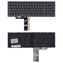 Клавиатура для ноутбука Lenovo IdeaPad S340-15 черная с подсветкой