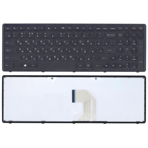 Клавиатура для ноутбука Lenovo IdeaPad Z500 черная c черной рамкой