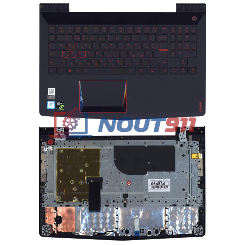 Клавиатура для ноутбука Lenovo Legion Y520 Y520-15IKB черная топ-панель