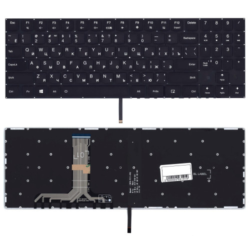 Клавиатура для ноутбука Lenovo Legion Y540  черная с белой подсветкой