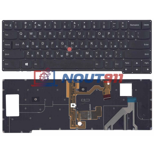 Клавиатура для ноутбука Lenovo ThinkPad X1 carbon Gen 2 2014 черная с подсветкой