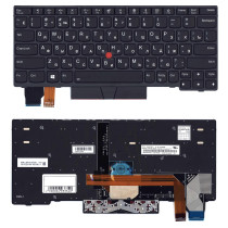 Клавиатура для ноутбука Lenovo ThinkPad X390 черная с подсветкой