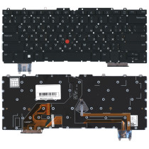 Клавиатура для ноутбука Lenovo ThinkPad Z13 Gen 1 черная без рамки с подсветкой