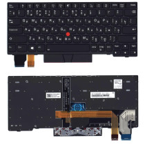 Клавиатура для ноутбука Lenovo X13, L13 gen 2, L13 Yoga Gen 2 черная с подсветкой и указателем