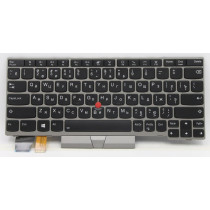 Клавиатура для ноутбука Lenovo X13, L13 gen 2, L13 Yoga Gen 2 серебристая с подсветкой и указателем