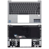 Клавиатура для ноутбука Lenovo Yoga S730-13IWL черная топ-панель серебристая