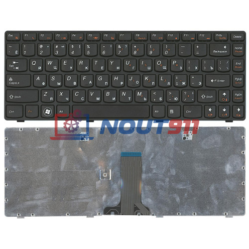 Клавиатура для ноутбука Lenovo G480 черная с черной рамкой