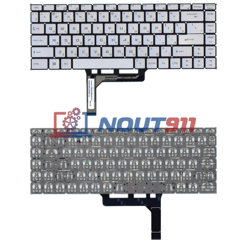 Клавиатура для ноутбука MSI  GF63 GF63 8RC GF63 8RD серебристая с подсветкой