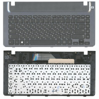 Клавиатура для ноутбука Samsung 355V4C-S01 черная с серой рамкой