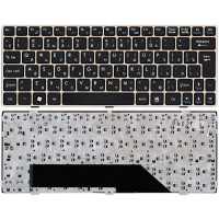 Клавиатура для ноутбука MSI U160 L1350 U135 черная рамка бронзовая