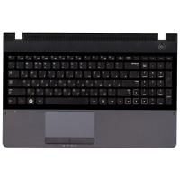 Клавиатура для ноутбука Samsung 300E5A 305E5A черная топ-панель темно-серая